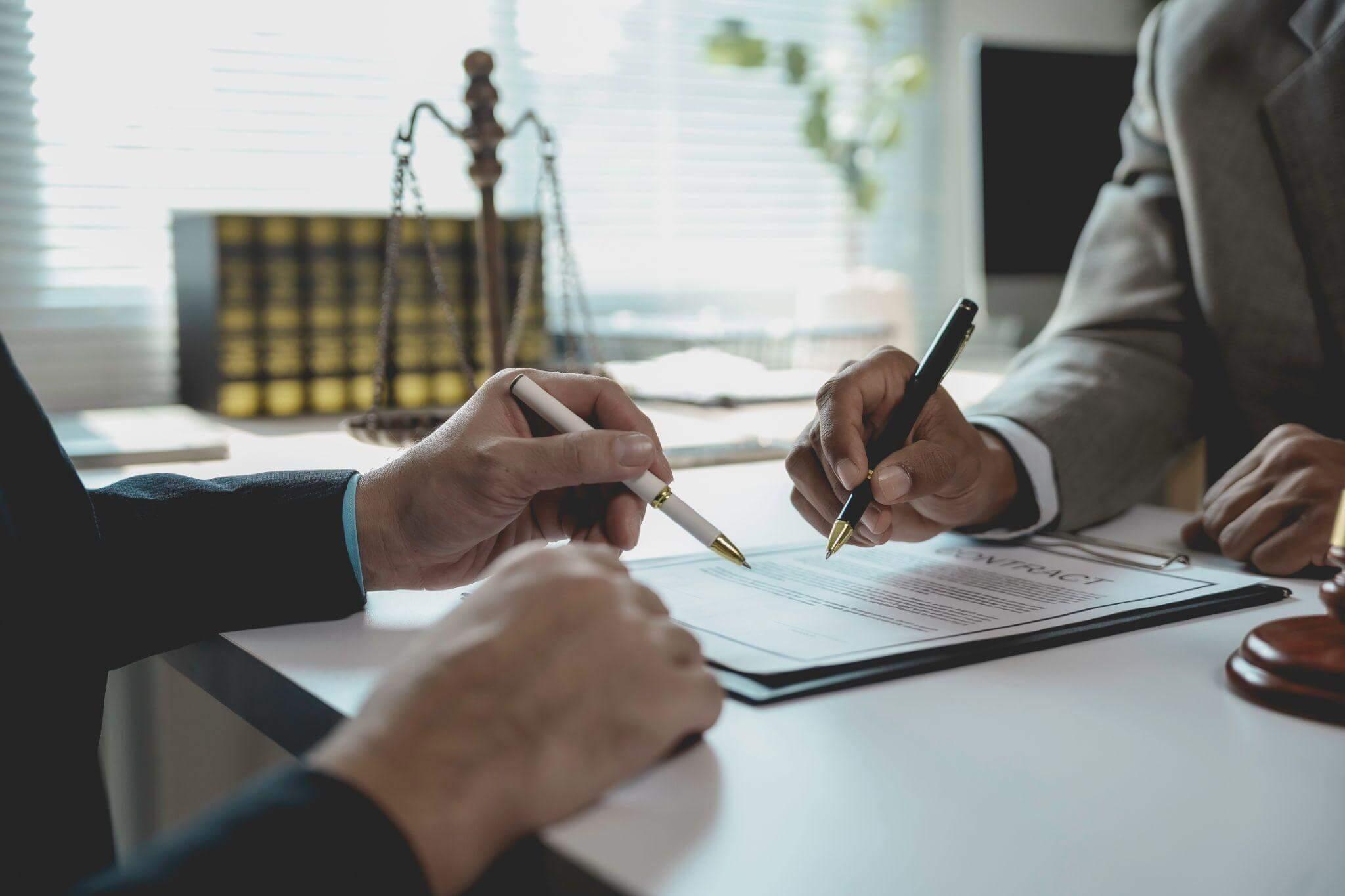 Client and attorney discussing a truck accident case